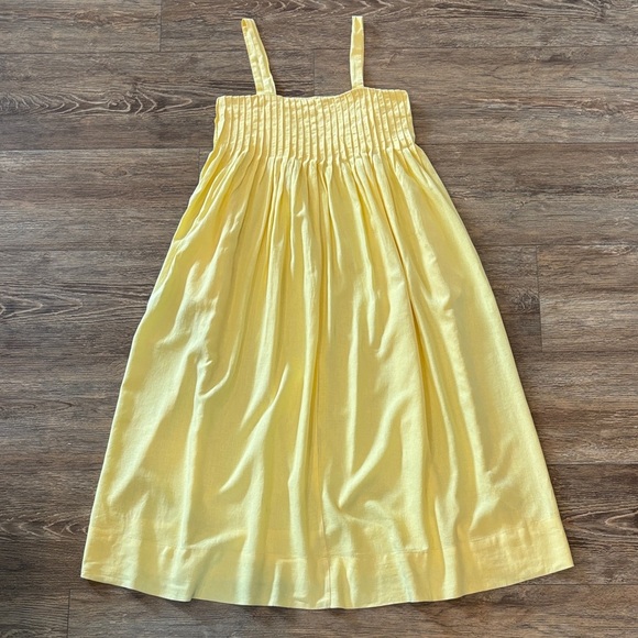 Banana Republic Linen-Blend Midi Dress Women's Size XS Yellow Maize NWT - Picture 2 of 12